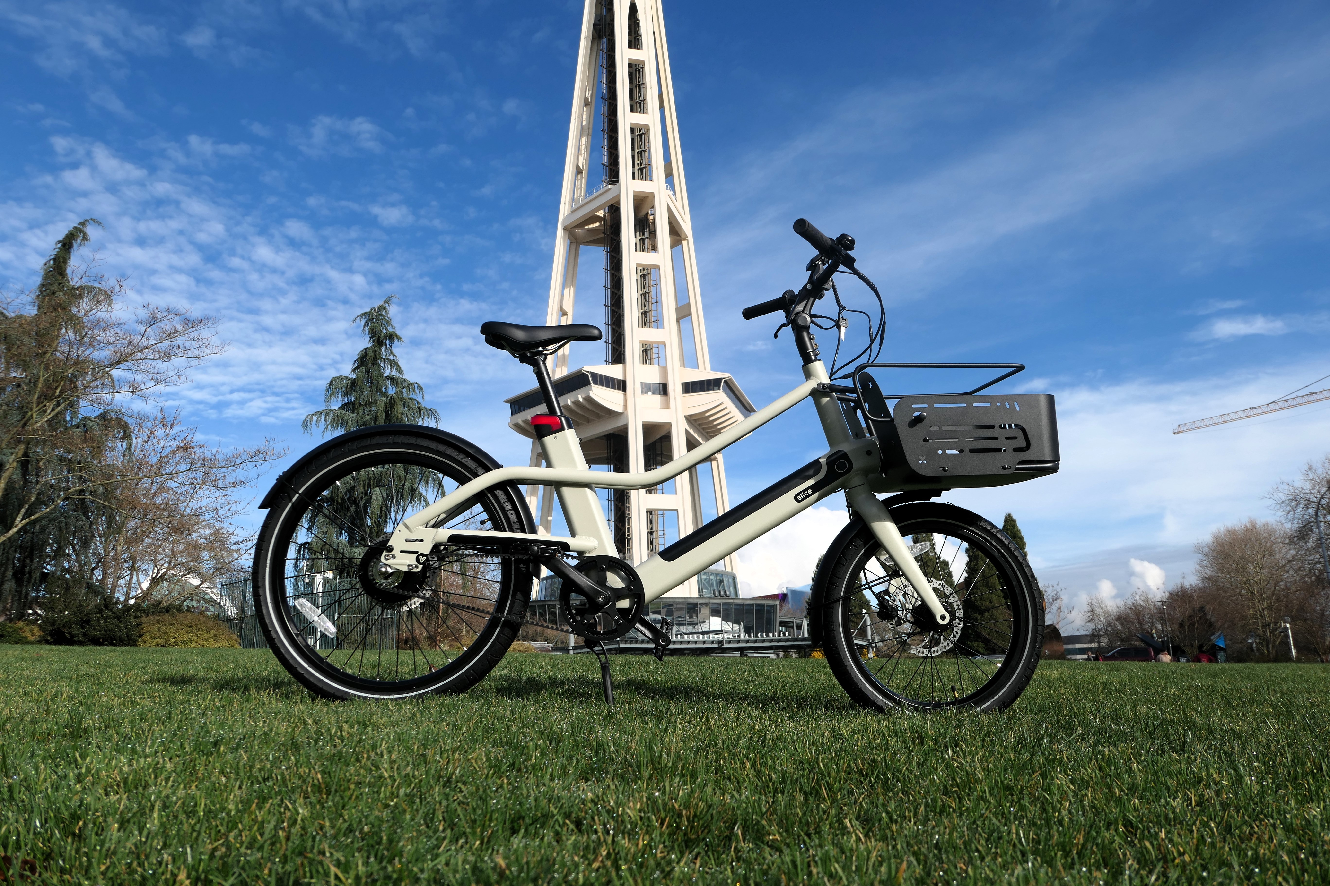 A Vvolt Slice in front of the Space Needle.
